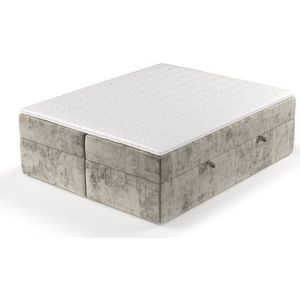 Světle hnědá boxspring postel s úložným prostorem 140x200 cm Yoko – Maison de Rêve obraz