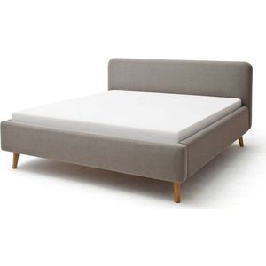 Šedohnědá čalouněná dvoulůžková postel s úložným prostorem s roštem 160x200 cm Mattis – Meise Möbel obraz