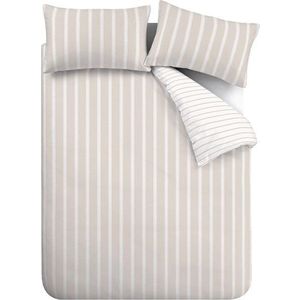 Béžové bavlněné prodloužené povlečení na dvoulůžko 230x220 cm Ashford Stripe – Bianca obraz