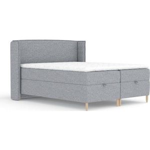 Šedá boxspring postel s úložným prostorem 200x200 cm Monpelli – Maison de Rêve obraz