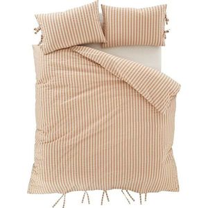 Prodloužené povlečení na dvoulůžko v terakotové barvě 230x220 cm Zanzibar Stripe – Pineapple Elephant obraz