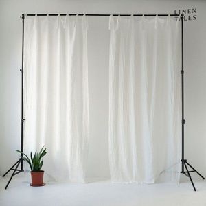 Bílá lněná záclona 130x300 cm White – Linen Tales obraz