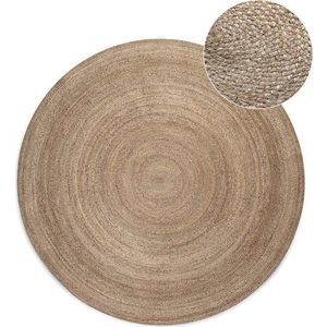 Oboustranný jutový kulatý koberec v přírodní barvě ø 100 cm Braided Grey – Hanse Home obraz