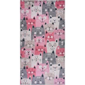 Růžový dětský koberec 80x150 cm Silly Cats – Vitaus obraz