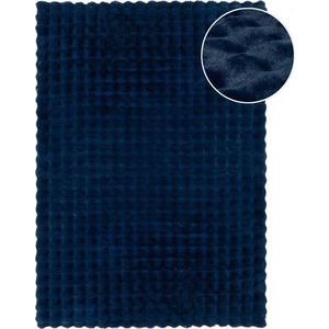Tmavě modrá syntetická kožešina 120x170 cm Waffle Faux Fur – Flair Rugs obraz