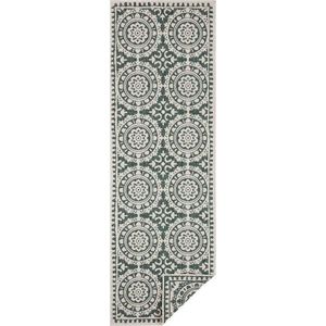 Zeleno-krémový venkovní koberec NORTHRUGS Jardin, 80 x 350 cm obraz
