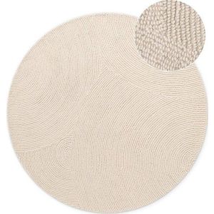 Ručně tkaný vlněný kulatý koberec ve světle přírodní barvě ø 150 cm Eleni Natural White – Hanse Home obraz