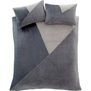 Šedé fleecové povlečení na jednolůžko 135x200 cm Cosy Larsson Geo – Catherine Lansfield obraz