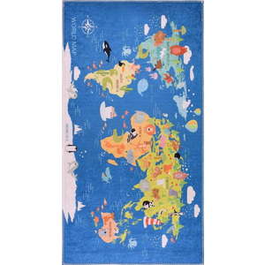 Modrý pratelný dětský koberec 120x180 cm Animal Atlas – Vitaus obraz