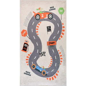Krémový pratelný dětský hrací koberec 160x230 cm Race Garage – Vitaus obraz