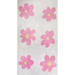 Růžový/slonovinový pratelný běhoun 80x200 cm Cute Flowers Pink – Vitaus obraz