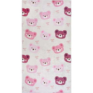 Růžový/slonovinový pratelný dětský koberec 120x180 cm Cute Teddies Pink – Vitaus obraz