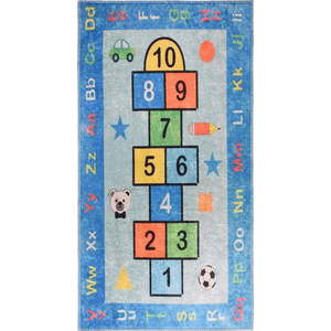 Modrý pratelný dětský hrací koberec 100x160 cm Hopscotch Blue – Vitaus obraz