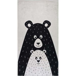 Černobílý pratelný dětský koberec 80x120 cm Bear Family – Vitaus obraz