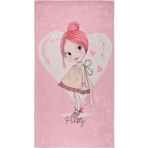 Růžový pratelný dětský koberec 80x120 cm Pretty Girl – Vitaus obraz
