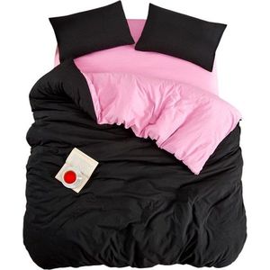 Černo-růžové povlečení na jednolůžko/prodloužené s prostěradlem/3dílné 160x220 cm Classic – Mila Home obraz