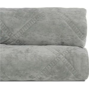Šedozelený sametový prošívaný přehoz 230x260 cm – Ixia obraz