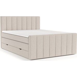 Béžová boxspring postel s úložným prostorem 160x200 cm Ruby – Maison de Rêve obraz