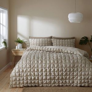 Béžové povlečení na dvoulůžko 200x200 cm Puffer – Catherine Lansfield obraz