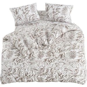 Bílo-hnědé povlečení na jednolůžko/prodloužené s prostěradlem/3dílné 160x220 cm Modern – Mila Home obraz