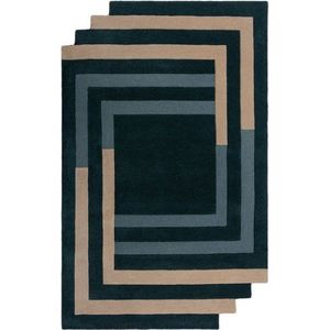 Tmavě zelený ručně tkaný vlněný koberec 200x290 cm Labyrinth Shaped – Flair Rugs obraz