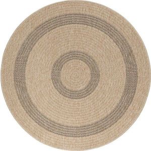 Černo-béžový kulatý venkovní koberec ø 120 cm Comilla – Ayyildiz Carpets obraz