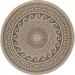 Černo-béžový kulatý venkovní koberec ø 120 cm Comilla – Ayyildiz Carpets obraz