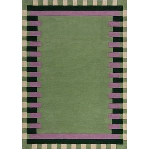 Zeleno-fialový ručně tkaný vlněný koberec 160x230 cm Kai Wool Border – Flair Rugs obraz