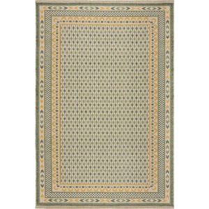 Zelený koberec s příměsí juty 160x230 cm Mara Jute Border – Flair Rugs obraz
