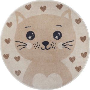 Béžový dětský koberec ø 140 cm Cat – Hanse Home obraz