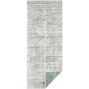 Zeleno-krémový venkovní koberec NORTHRUGS Biri, 80 x 250 cm obraz
