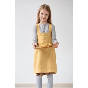 Dětská žlutá lněná zástěra Linen Tales Pinafore, 60 x 34 cm obraz