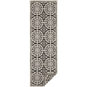 Černo-krémový venkovní koberec NORTHRUGS Jardin, 80 x 350 cm obraz