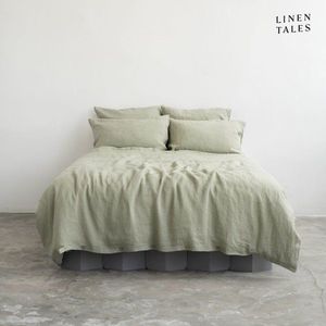 Světle zelené lněné povlečení na dvoulůžko 200x200 cm – Linen Tales obraz