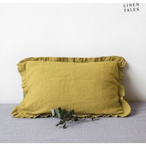 Lněný povlak na polštář 40x60 cm Lemon Curry – Linen Tales obraz