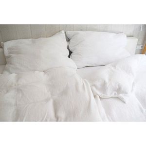 Bílé mušelínové povlečení na dvoulůžko 200x200 cm Plain Muslin – Butter Kings obraz