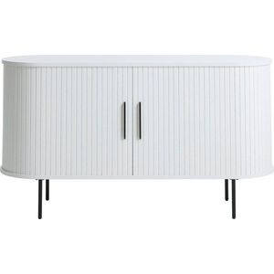 Bílá komoda s posuvnými dveřmi 120x76x45 cm Nola – Unique Furniture obraz
