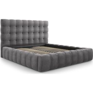 Šedá čalouněná dvoulůžková postel s úložným prostorem s roštem 200x200 cm Bali – Cosmopolitan Design obraz