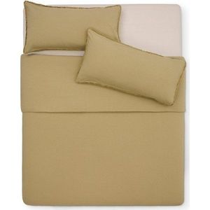 Žluté/zelené povlečení na dvoulůžko/prodloužené z bavlněného perkálu 240x220 cm Sifinia – Kave Home obraz