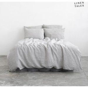 Černobílé lněné povlečení na dvoulůžko 200x200 cm – Linen Tales obraz