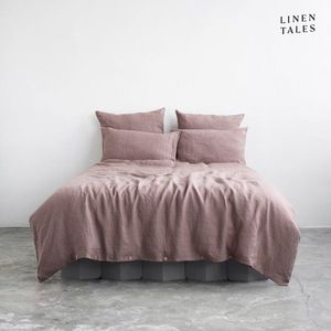 Růžové lněné prodloužené povlečení na dvoulůžko 200x220 cm – Linen Tales obraz