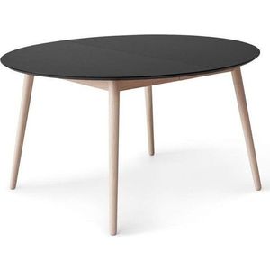 Kulatý rozkládací jídelní stůl s černou deskou a přídavnou deskou ø 135 cm Meza – Hammel Furniture obraz