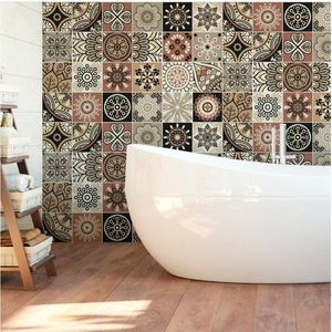 Sada 24 nástěnných samolepek Ambiance Wall Stickers Tiles Piura, 15 x 15 cm obraz