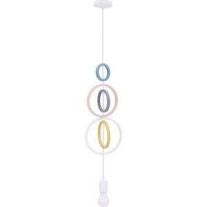 Bílo-růžové dětské svítidlo s kovovým stínidlem Single – Candellux Lighting obraz