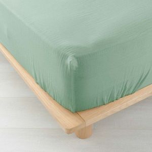 Světle zelené napínací mušelínové prostěradlo 140x190 cm Angelia – douceur d'intérieur obraz