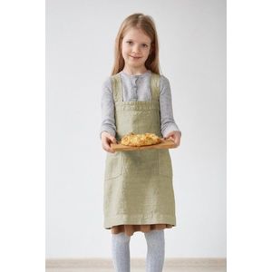 Dětská zelená lněná zástěra Linen Tales Pinafore, 72 x 45 cm obraz