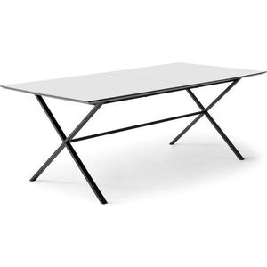 Rozkládací jídelní stůl s bílou deskou a přídavnou deskou 100x210 cm Meza – Hammel Furniture obraz