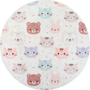 Slonovinový pratelný dětský koberec ø120 cm Cute Animals – Vitaus obraz