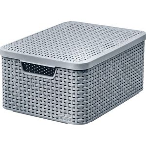 Šedý plastový úložný box s víkem 29x39x19 cm Style – Curver obraz