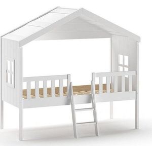 Bílá domečková vyvýšená dětská postel 90x200 cm Housebed – Vipack obraz